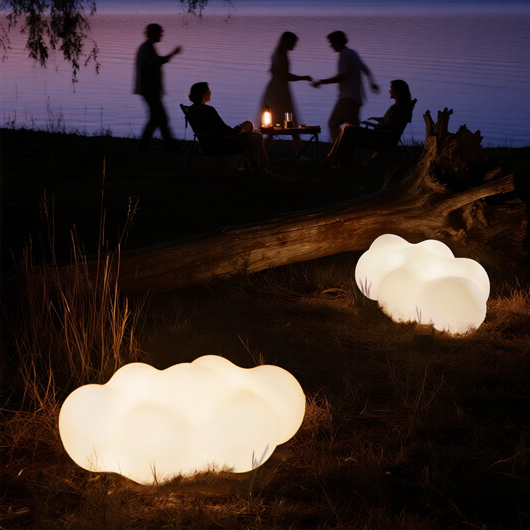 Cloud Sculptural LED Landscape Light & Seat – Waterproof PE Outdoor Luminaire