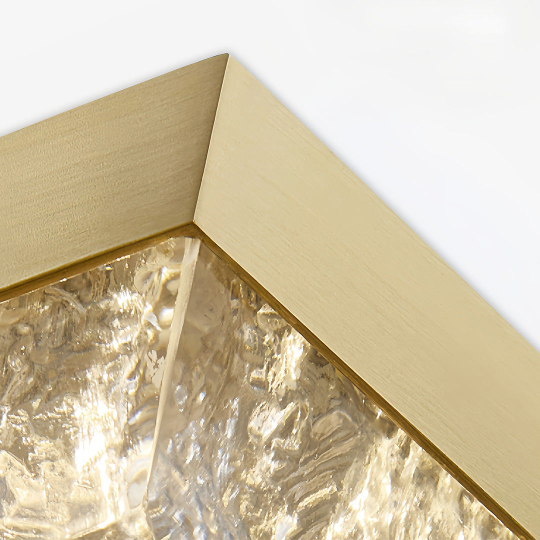 Aurelia Linear Gold Pendant Light with Crystal Resin Shade
