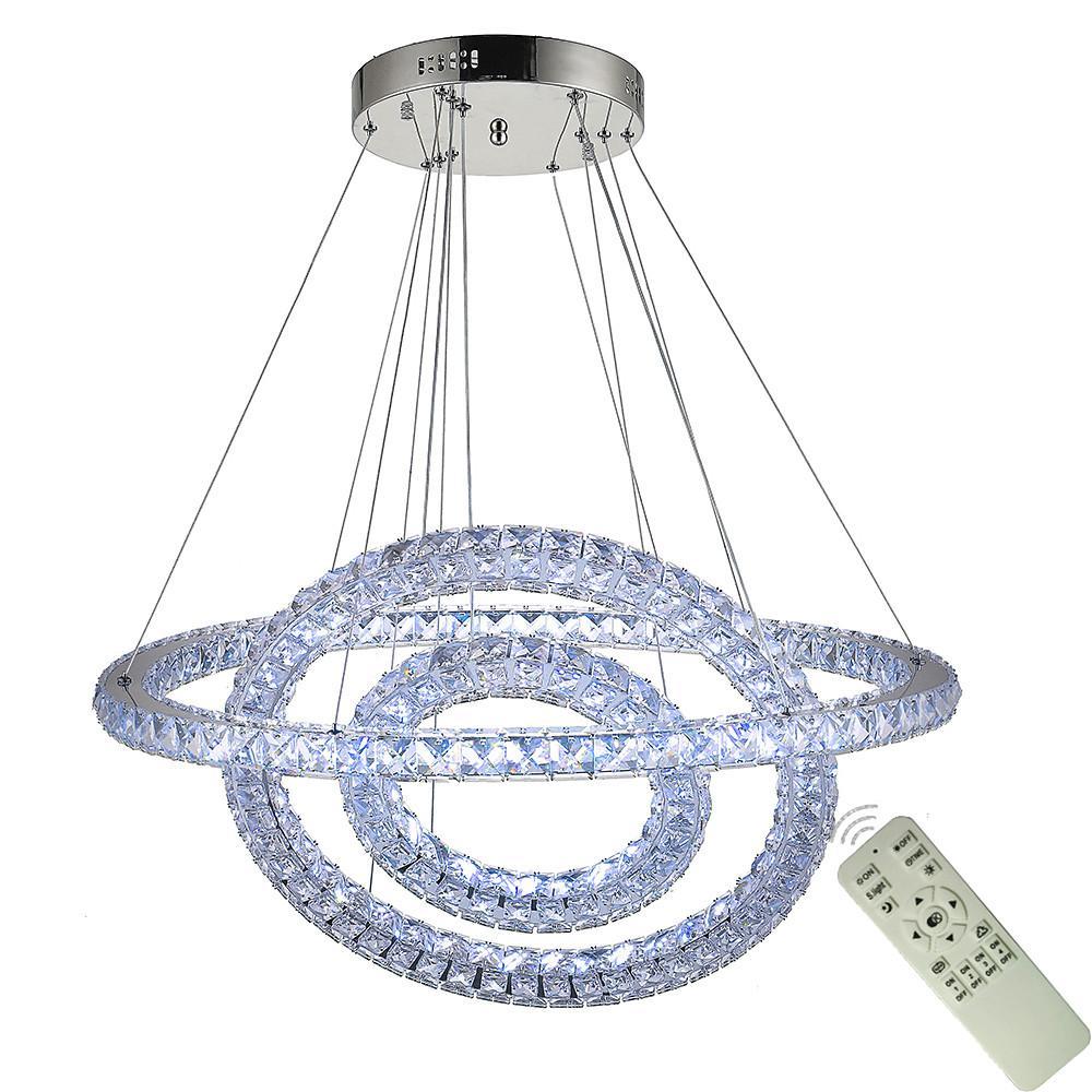 Luxury Crystal Led Chandelier 3 Tier Geometric Or Stacked Led Pendant Light