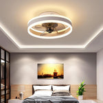 16 Circular Dimmable Modern Ceiling Fan Light Flush Mount Led Chandelier With Fan