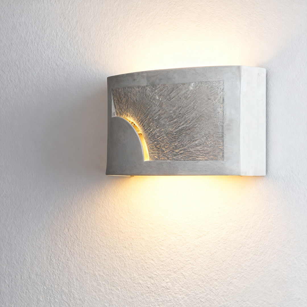 Cement Wall Sconce with Upward Light for Modern Interiors