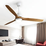 Nordic 52-Inch Wooden Ceiling Fan with LED Light and Remote