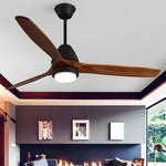 Nordic 52-Inch Wooden Ceiling Fan with LED Light and Remote