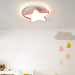 Nordic Creative Five Pointed Star Design Three Color Dimming Led Ceiling Lamp