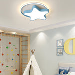 Nordic Creative Five Pointed Star Design Three Color Dimming Led Ceiling Lamp