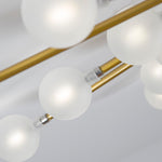 Lumière Flush Mount Ceiling Light in Glass and Iron, Modern Sputnik Design