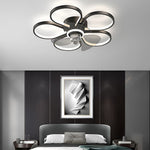 Nordic Flower Ceiling Fan Light Dimmable Led Flush Mount Ceiling Fan Lamp