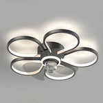 Nordic Flower Ceiling Fan Light Dimmable Led Flush Mount Ceiling Fan Lamp