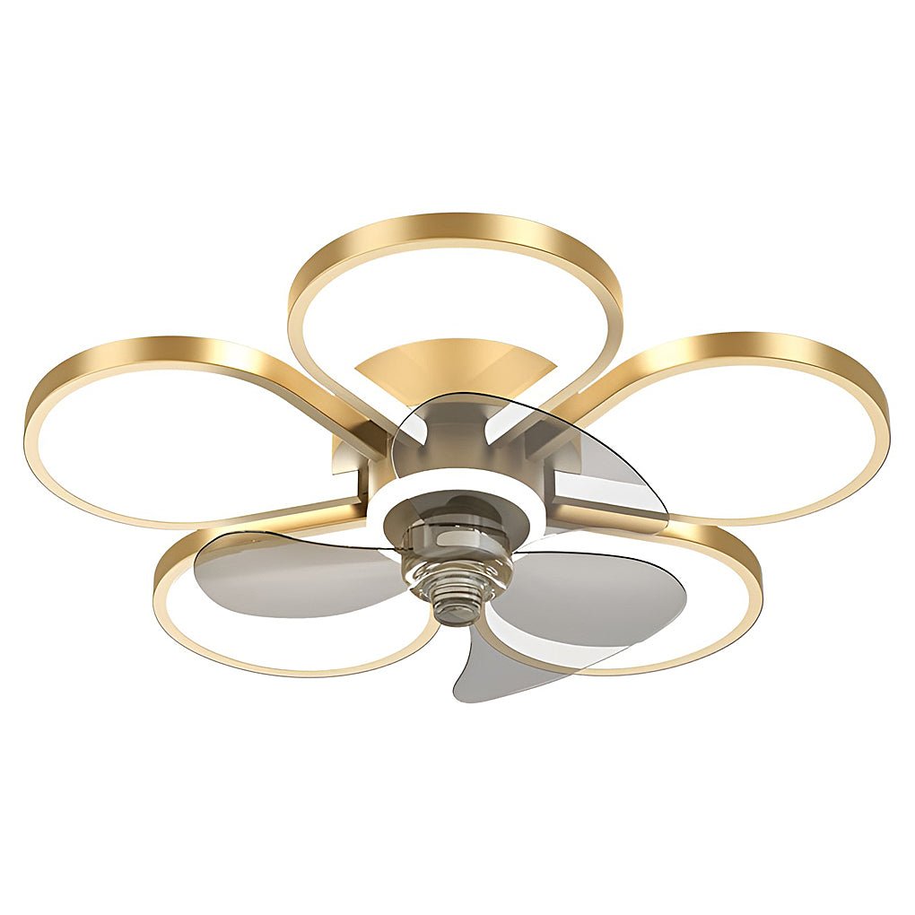 Nordic Flower Ceiling Fan Light Dimmable Led Flush Mount Ceiling Fan Lamp
