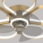 Nordic Flower Ceiling Fan Light Dimmable Led Flush Mount Ceiling Fan Lamp