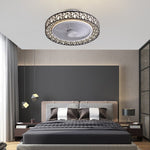 Nordic Hollow Minimalist Three Color Dimming Integrated Ceiling Fan Lamp
