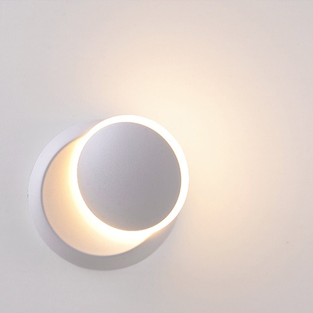 Nordic Minimalist Led Rotatable Round Wall Lights For Living Room Dining Room Cafe
