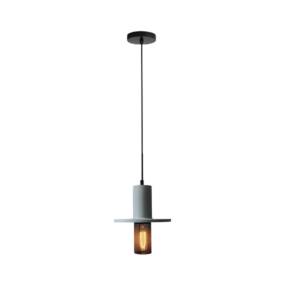 Cement and Mesh LED Pendant Light — Nordic Industrial Minimalist