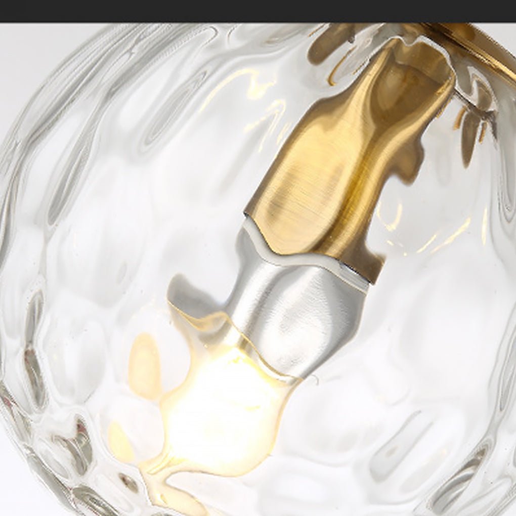 Nordic Minimalist Water Pattern Glass Led Pendant Light For Bedroom Bedside Bar
