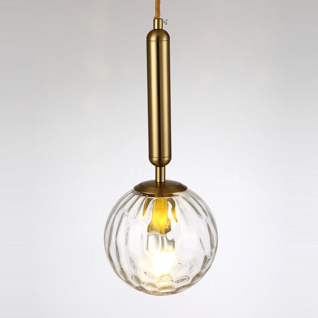 Nordic Minimalist Water Pattern Glass Led Pendant Light For Bedroom Bedside Bar