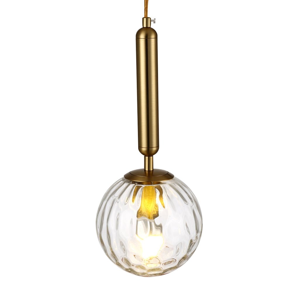 Nordic Minimalist Water Pattern Glass Led Pendant Light For Bedroom Bedside Bar