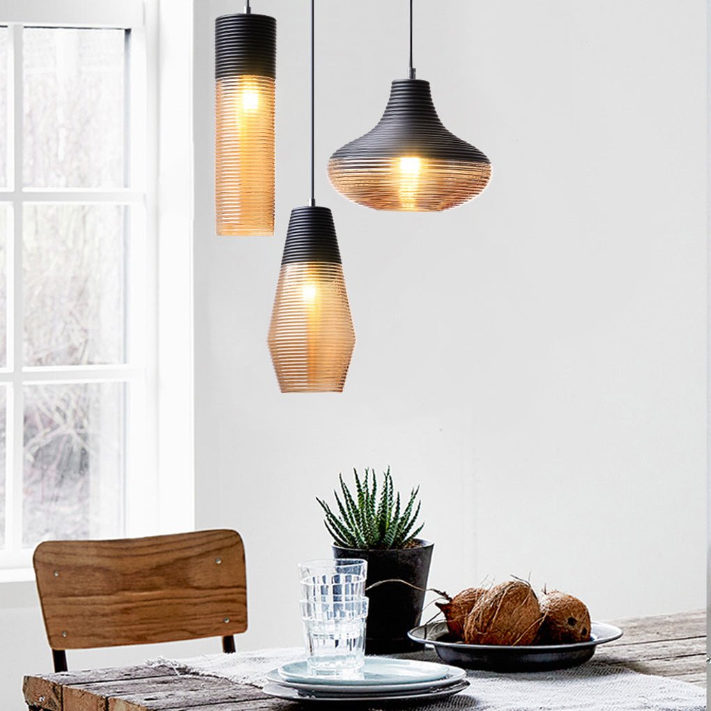 Nordic Spiral Glass Pendant Chandelier for Modern Dining Room and Bedroom