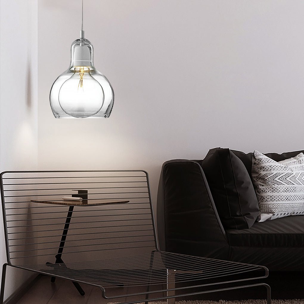 Nordic Post Modern Minimalist Glass Chandelier For Bedside Entryway Bar