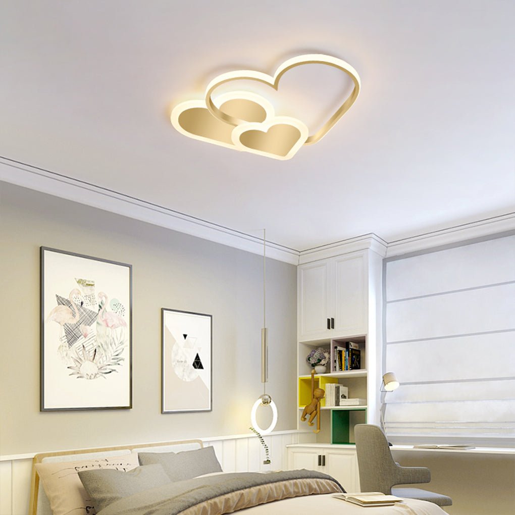 Nordic Style Creative Heart Shape Ins Style Led Ceiling Lighting For Kids Room