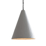 Nordic Plaster Pendant Light with Adjustable Chain, White LED Ceiling Lamp