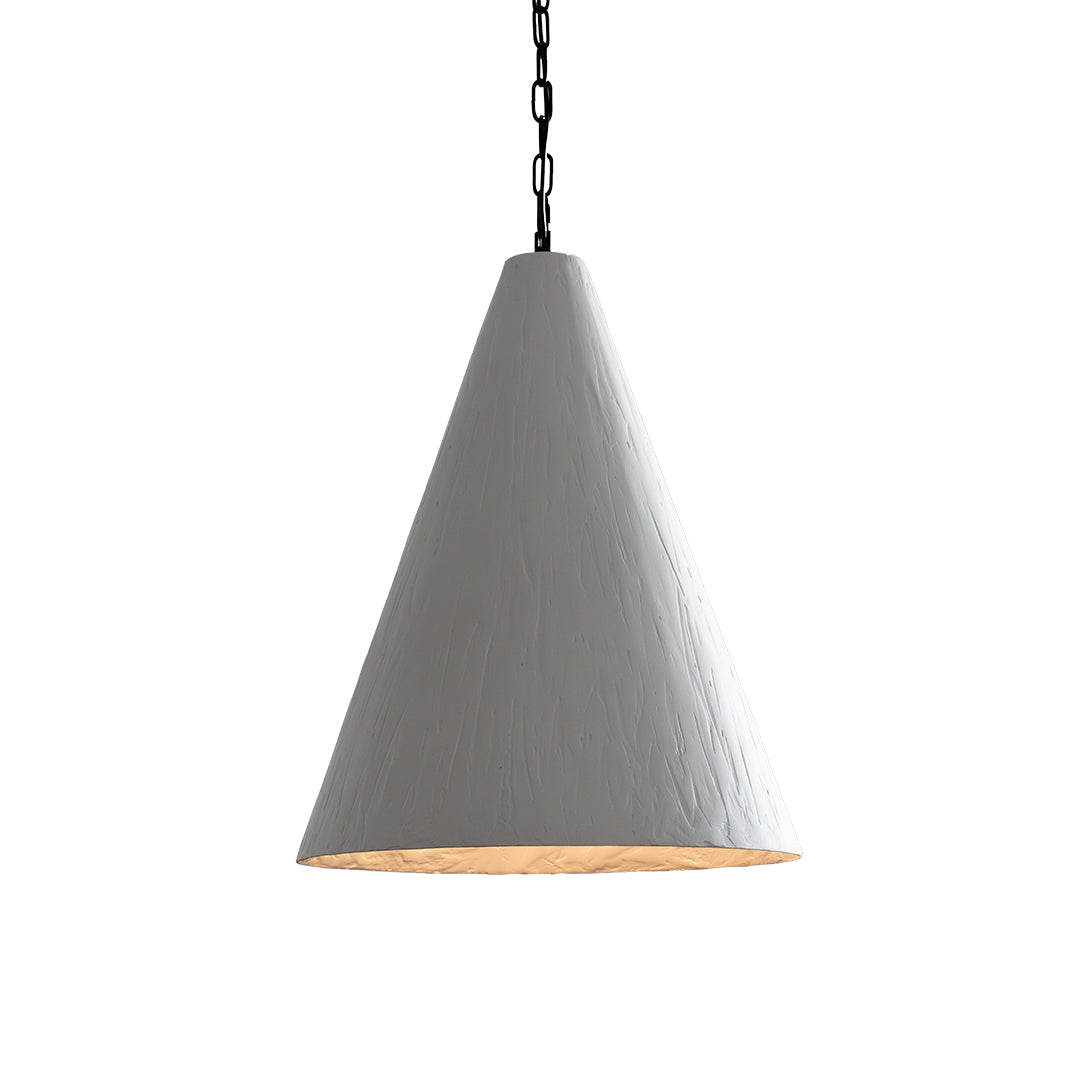 Nordic Plaster Pendant Light with Adjustable Chain, White LED Ceiling Lamp