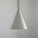 Nordic Plaster Pendant Light with Adjustable Chain, White LED Ceiling Lamp