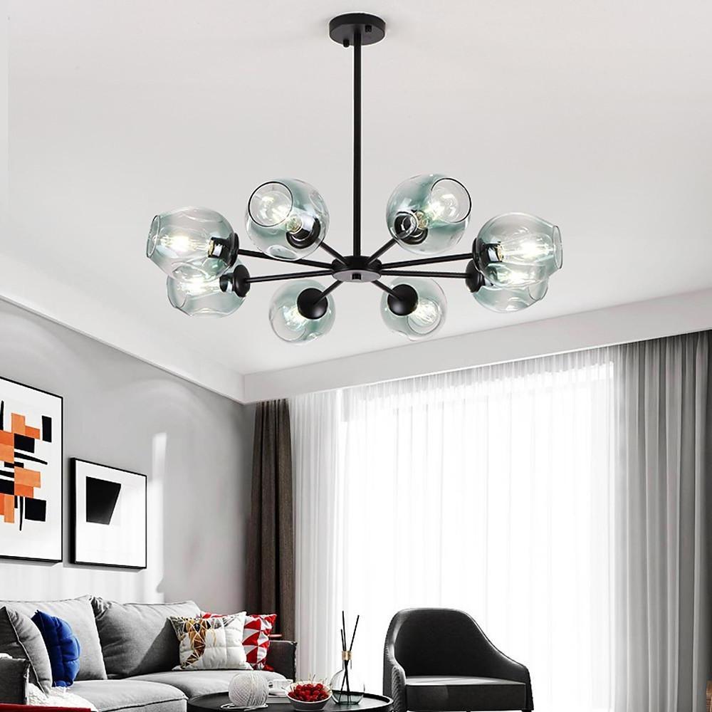 Aurelia Glass Globe Sputnik Chandelier – Nordic LED Ceiling Light