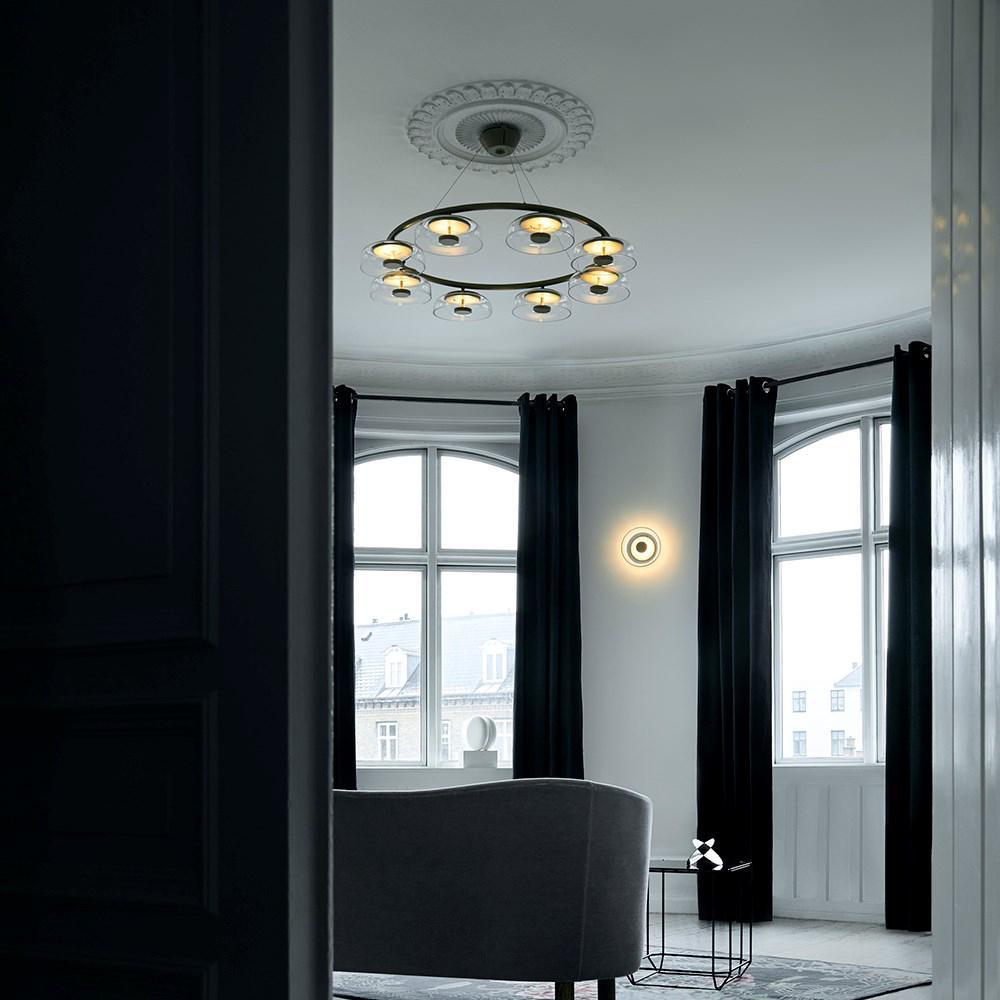 Solara LED Chandelier in Brass and Glass for Modern Interiors