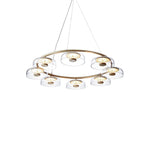 Solara LED Chandelier in Brass and Glass for Modern Interiors
