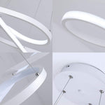 Ribbon LED Pendant Light – Modern Geometric Linear Chandelier