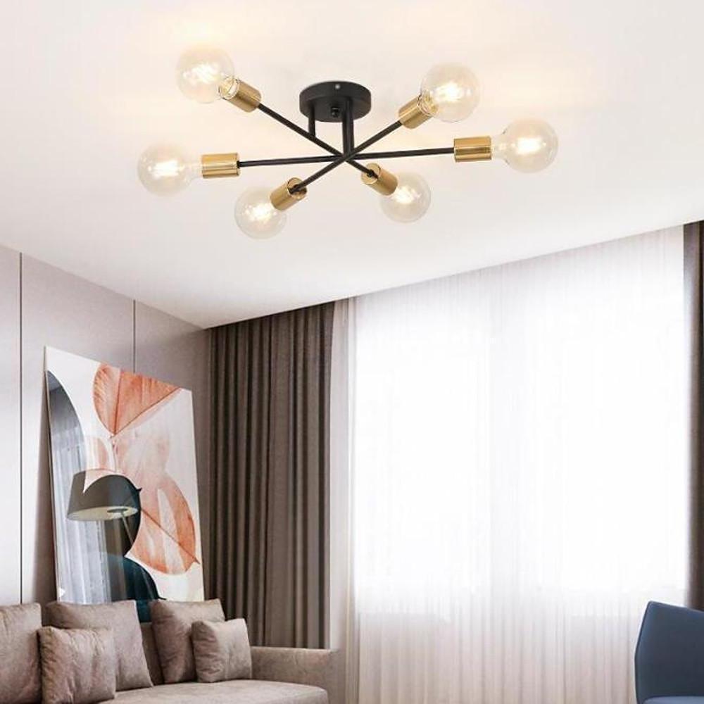 Modern Led Nordic Style Geometric Sputnik Semi Flush Mount Ceiling Light