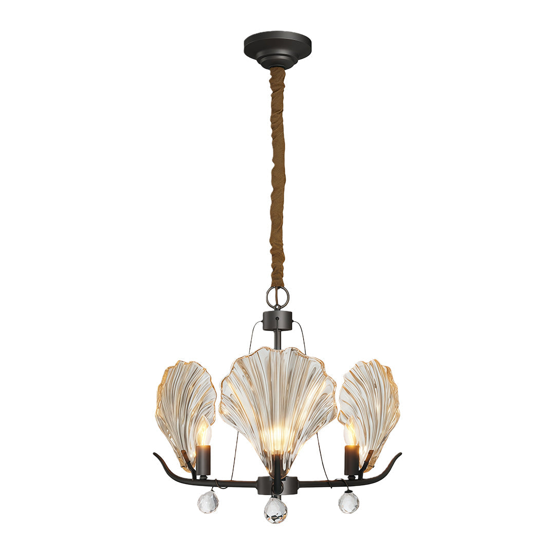 Modern Copper Shell Glass Chandelier for Dining Room and Living Room