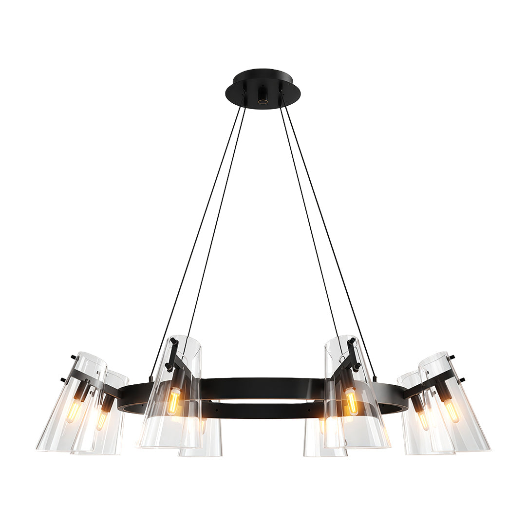 Modern Copper Chandelier with Acrylic Shades for Dining and Living Spaces