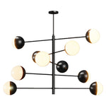 Solid Copper Globe Chandelier with Clear Glass Shades for Modern Interiors