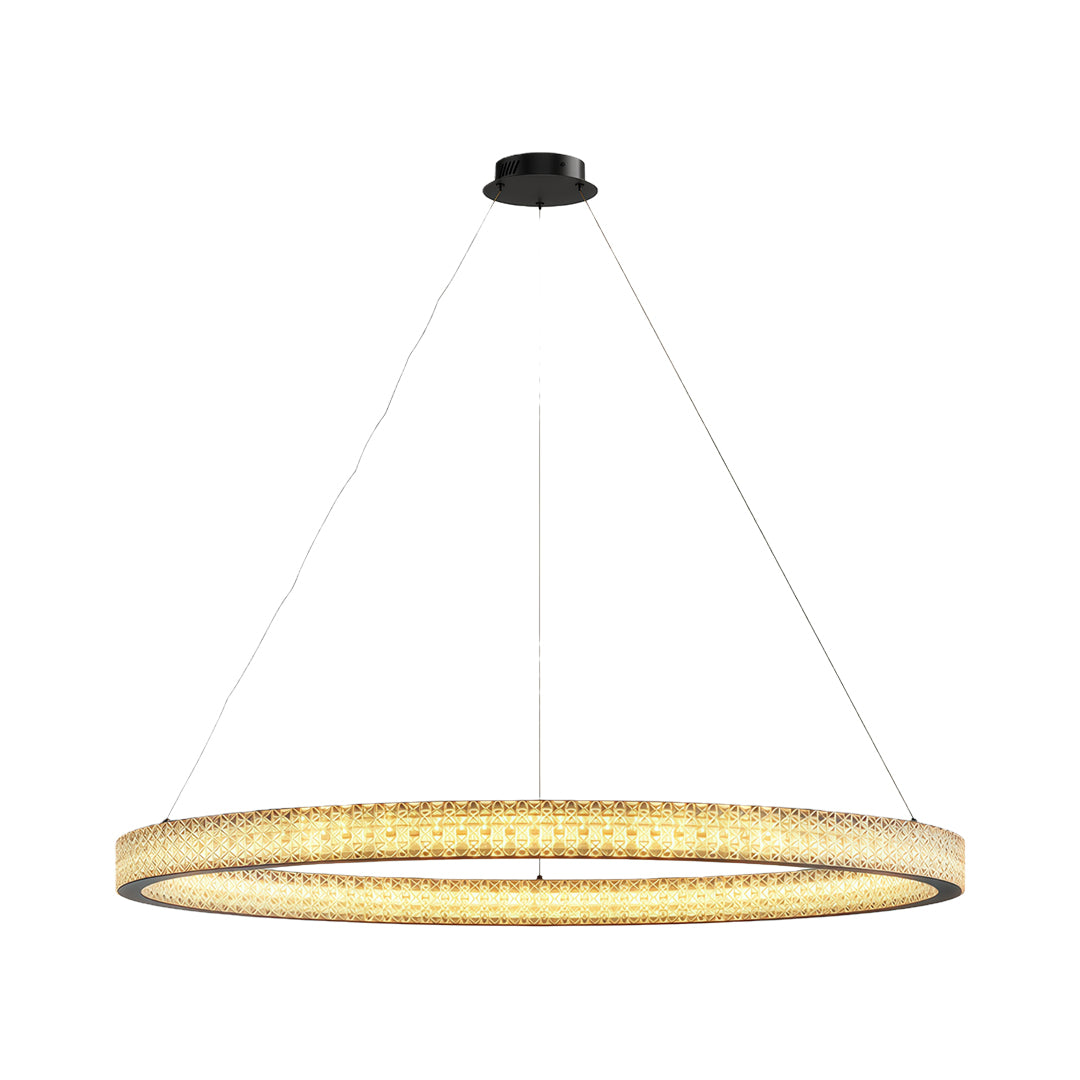 Aurelia Circular LED Chandelier in Copper, Chrome, or Black