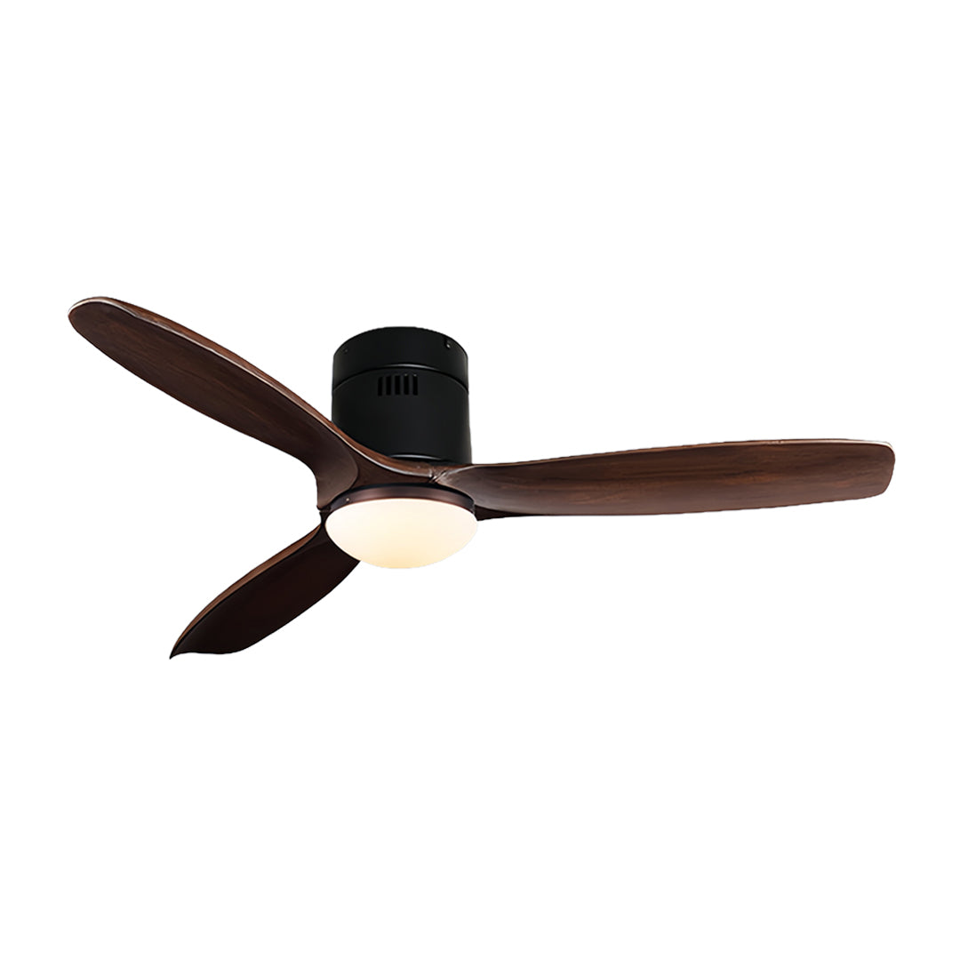 Modern Wood Ceiling Fan with LED Light – 3-Blade Fandelier for Living Spaces