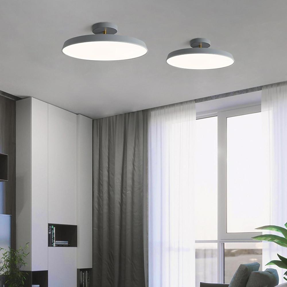 Aurelia Circular LED Semi-Flush Mount Ceiling Light in Nordic Minimalist Style