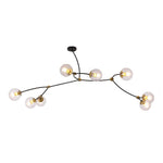 Modern 8 Light Led Chandelier With Electroplated Metal And Glass Globes