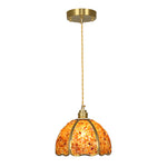 Vintage Crystal Pendant Light in Solid Copper, Small Scale