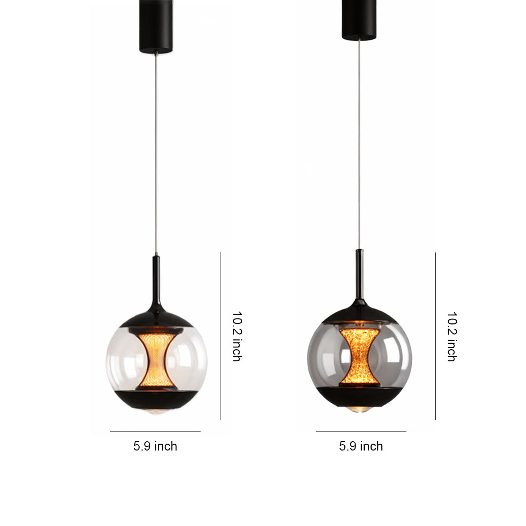 Orb Pendant Light – Italian Aluminum & Glass Ceiling Lamp, Dimmable LED