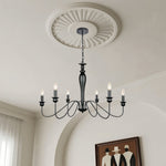 Black Candle Chandelier with Adjustable Chain Ceiling Light