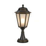 Hexagonal Copper Outdoor Pillar Light with Glass Shade