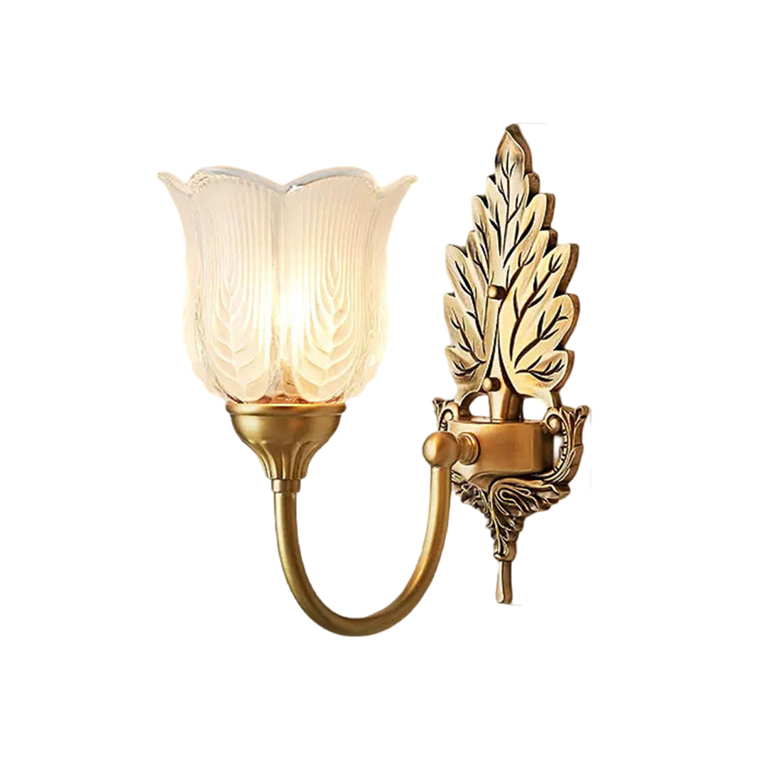 Artisan Brass Bud Wall Sconce with Glass Shade | Modern Vintage Lighting
