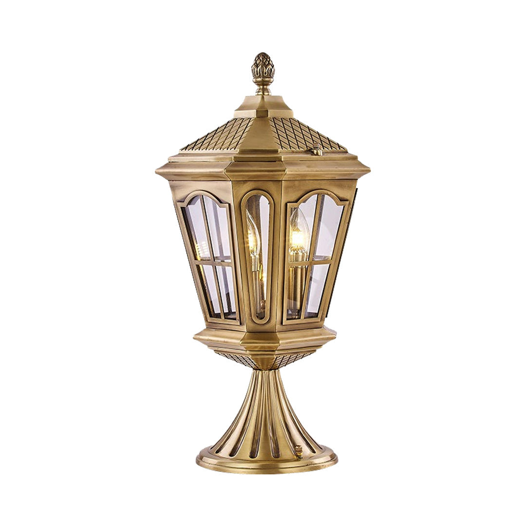 European Octagonal Copper Pillar Lantern for Outdoor Landscapes