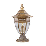European Glass Pillar Light in Solid Copper for Outdoor Entryways
