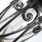 European-Style Black Aluminum Pendant Light with Glass Shade for Outdoor & Indoor Use