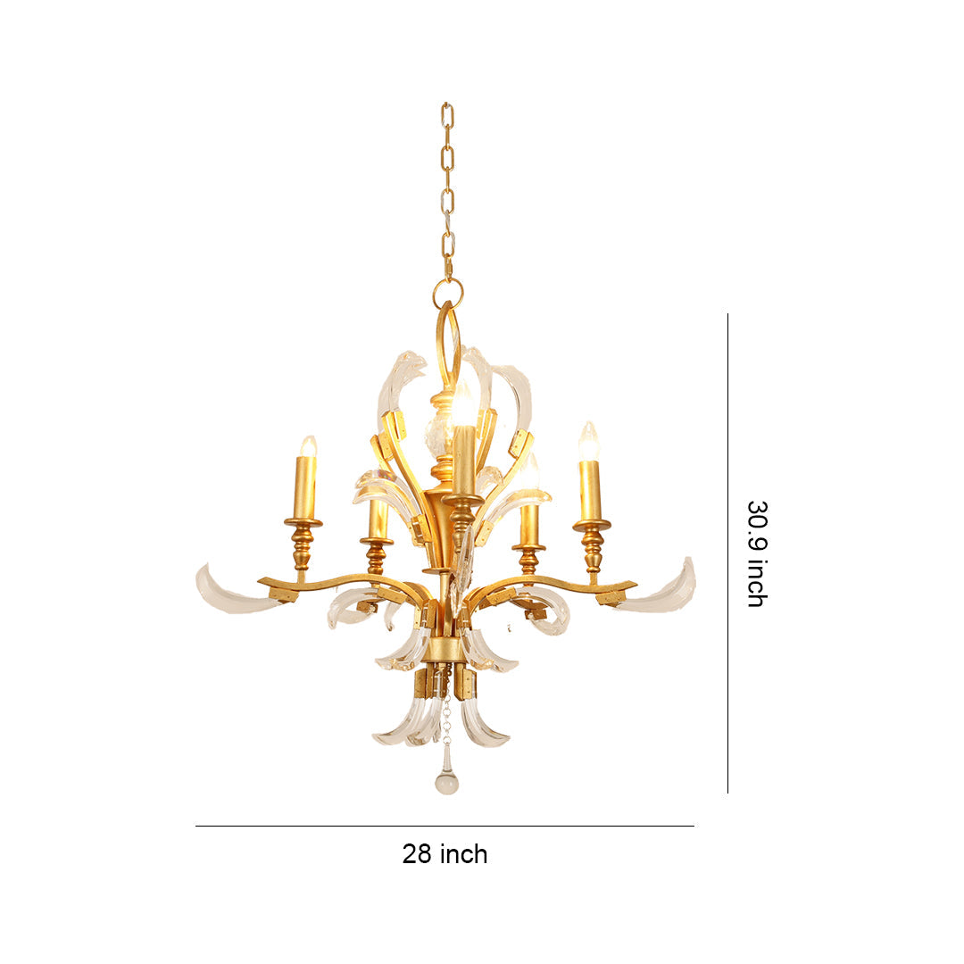 Aurelia Crystal Chandelier in Gold – French Luxury Ceiling Light