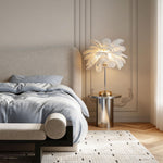 Aurelia Feather Table Lamp – Nordic Designer Night Light with Touch Control