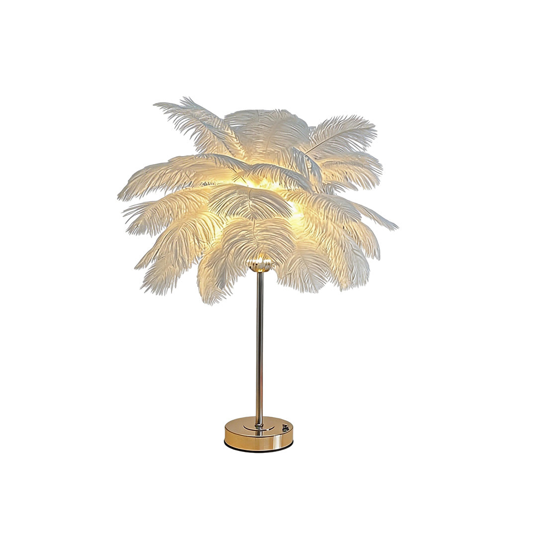 Aurelia Feather Table Lamp – Nordic Designer Night Light with Touch Control