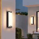 Modern Minimalist Outdoor Wall Sconce in Black Aluminum with LED